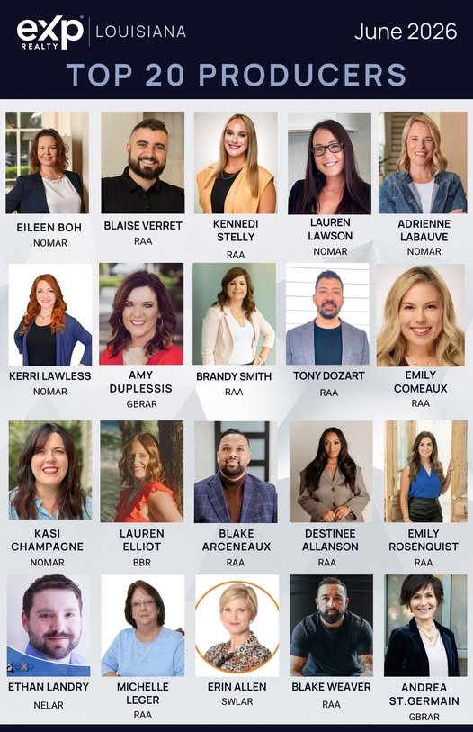 eXp Realty Louisiana Top 20 Producers June 2026 — Blake Arceneaux
